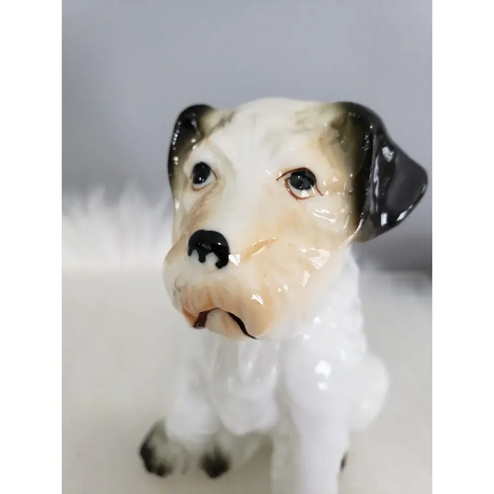 Vintage Ceramic Schnauzer Terrier Dog Figure Japan MCM‎ lot set 3 decor grandma